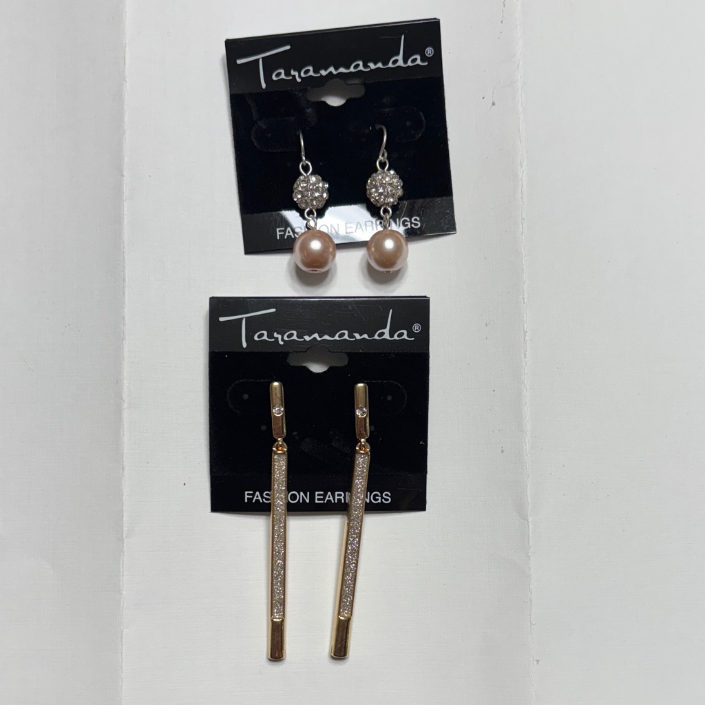 Taramanda Pink And Gold Women Earrings Set
